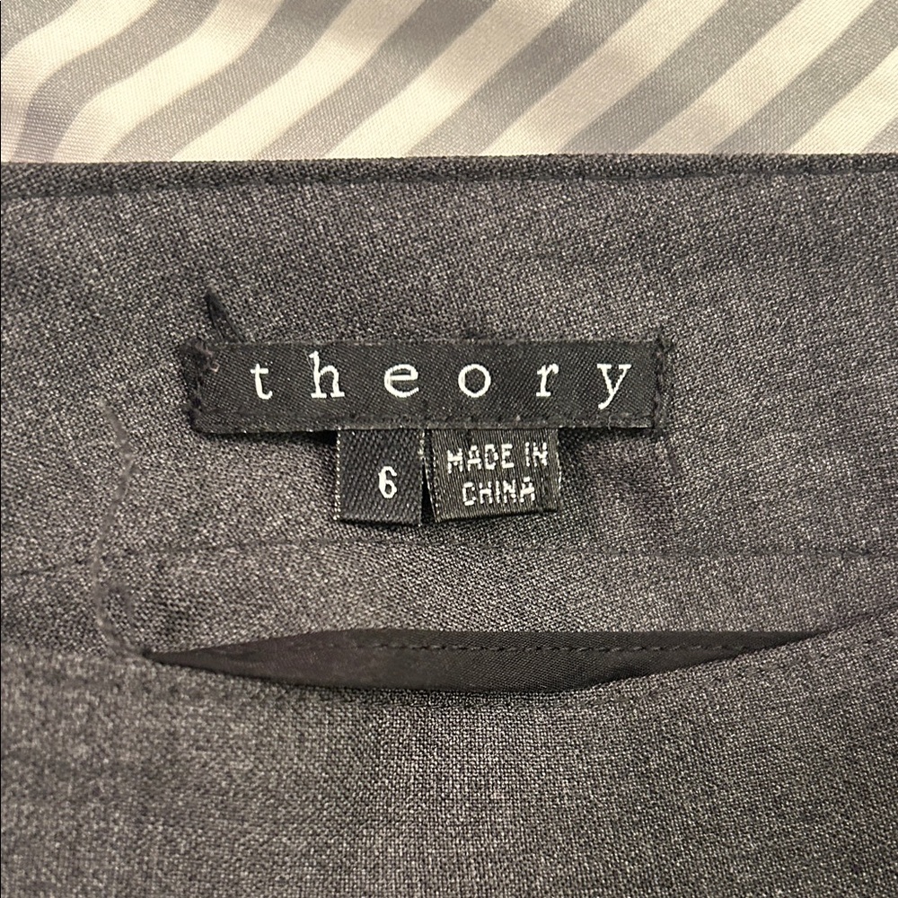 Theory Charcoal Pleated A-Line Skirt - Picture 6 of 7